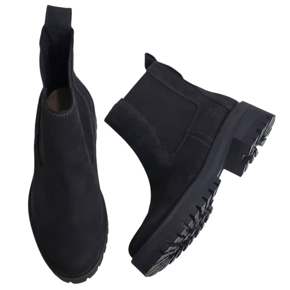 NWB Timberland courmayeur valley chelsea boots black leather block heel classic - Picture 6 of 16